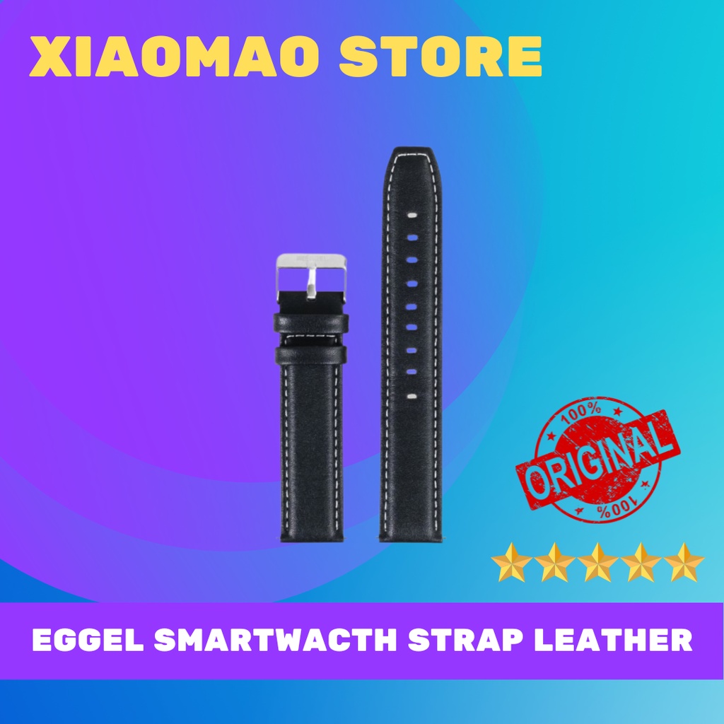 Strap Leather Eggel Tempo 3 Style Smart Watch / Smartwatch - Black