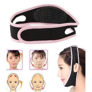 V SHAPE OVAL FACE LIFT - SABUK PENIRUS WAJAH PIPI &amp; DAGU - V FACE SLIMMING BELT - HITAM