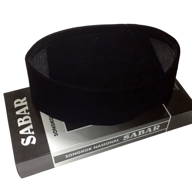 Songkok Peci Kopiah  SABAR hitam polos Bludru Halus