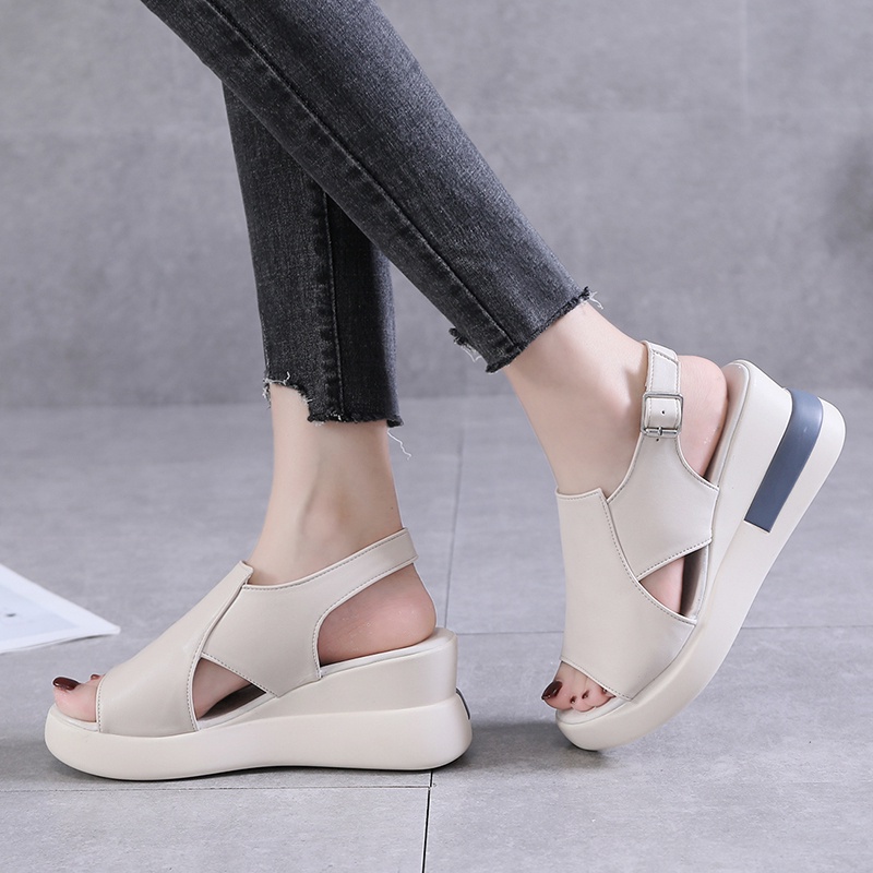 LFS-SW08 Sandal Wanita Wedges Sandal Cewek Hak Tinggi IMPOR COD Termurah