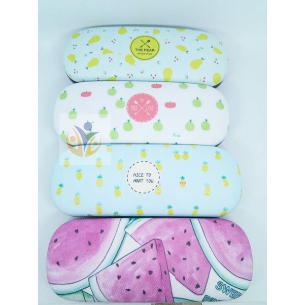 Hardcase box kacamata motif fulset dengan lap dan pembersih lensa