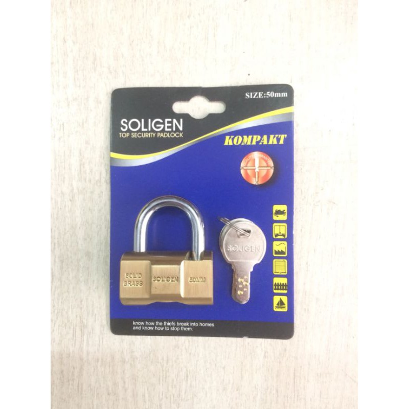 Gembok Kuningan Soligen 50mm