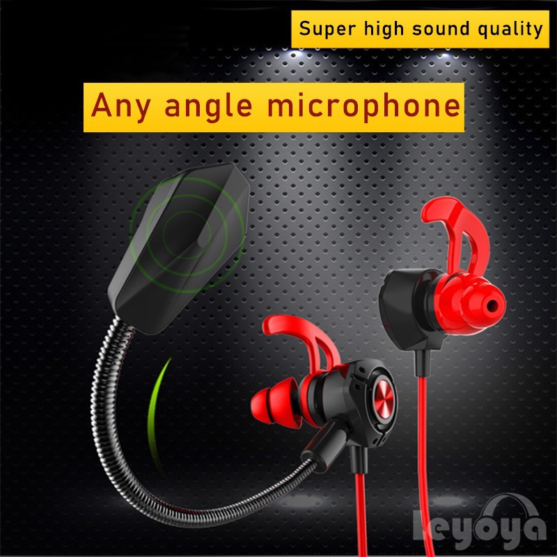 (FREE Case) Headset Sport Gaming PUBG ML Gaming Dynamic Noise Cancelling dengan Dual Mic Bass Earphone Not Leyoya