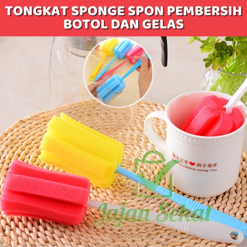 Tongkat Sponge Spon Pembersih Botol Dan Gelas Alat Pembersih