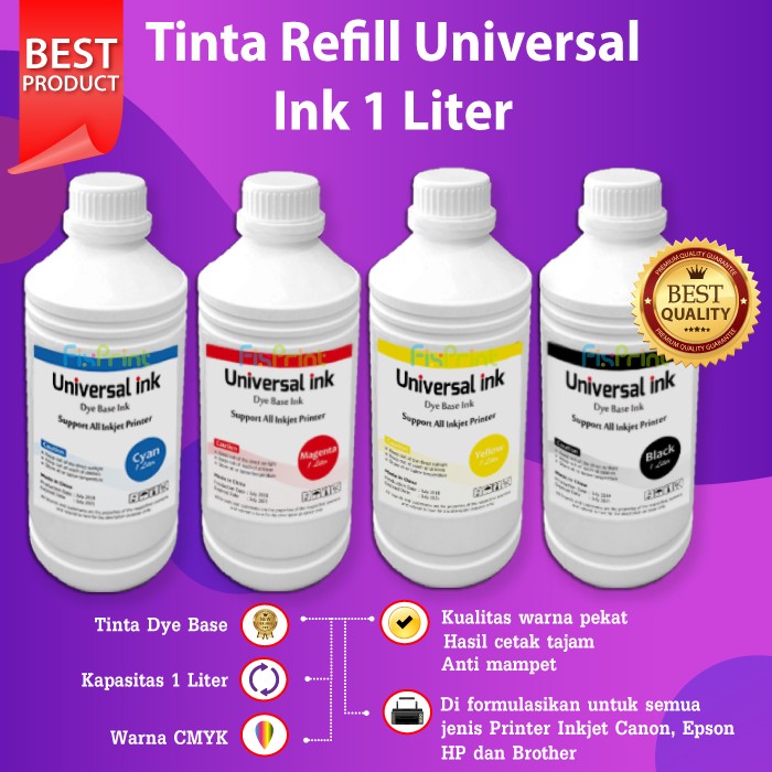 Tinta Printer Epson 1 Liter Refill Cartridge T13 73N T1100 1390 T188 FI736