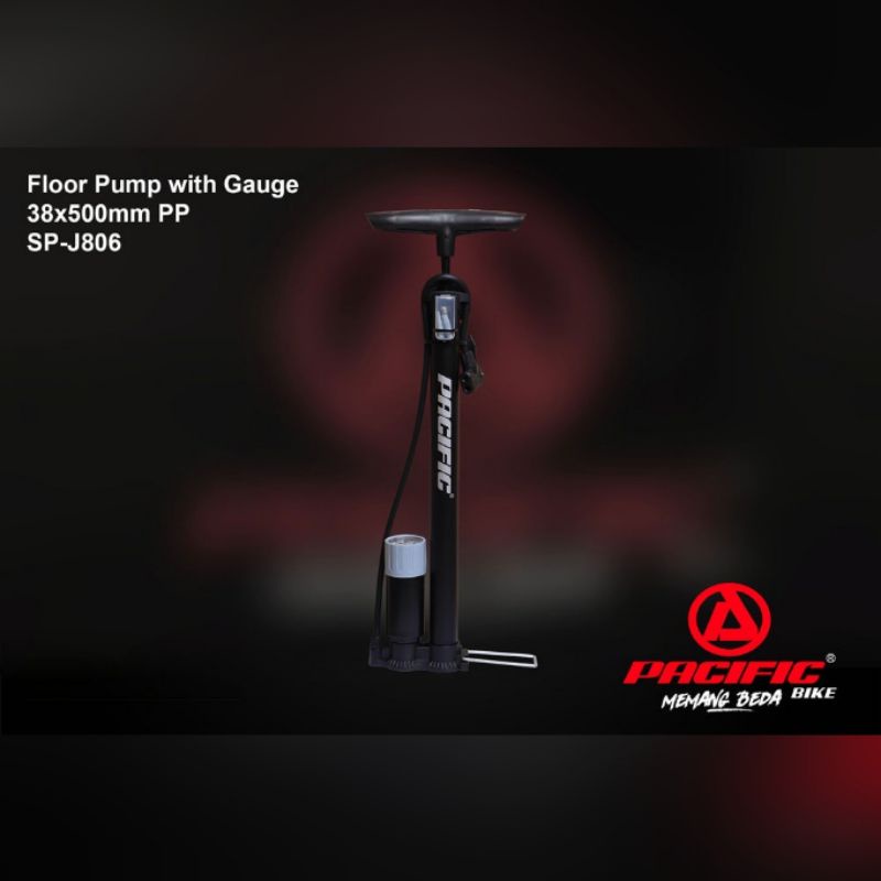 Floor Pump Pompa Tabung Lantai Ban Angin Sepeda Motor SP-J806 J807 PACIFIC | High Quality