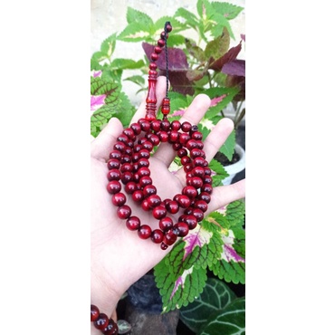 TASBIH AKAR BAHAR TALI ARUS MERAH ASLI/TASBIH AKAR BAHAR/10mm/Tasbih