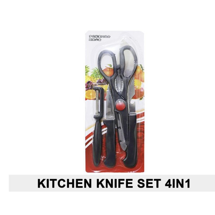 

Pisau Set 4 in 1 black - Pisau2 gunting pealer L1