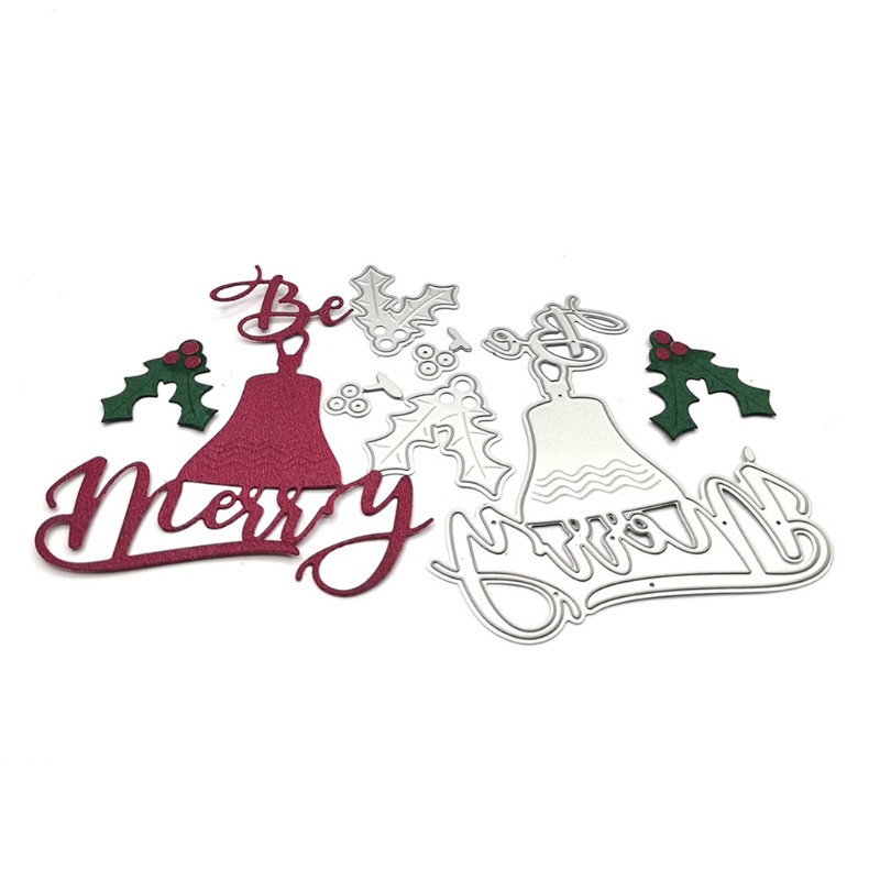 Cetakan Stensil Cutting Dies Motif Lonceng Natal Bahan Metal Untuk Scrapbook / Craft DIY / Embossing