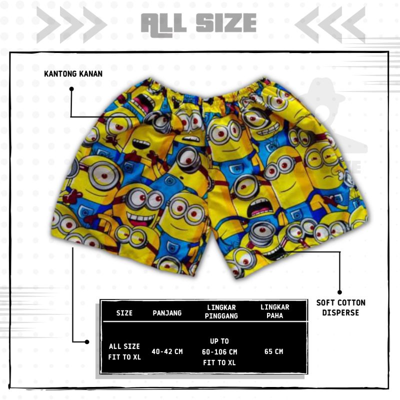 [ 45 MOTIF ] celana pendek boxer/kolor santai pria/wanita remaja/dewasa motif kotak/keramik hitam putih biru-M 37
