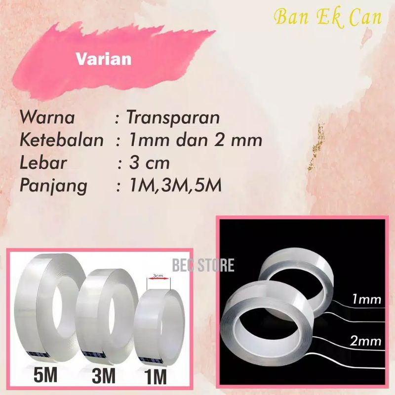 

(BISA COD) Double Tape Transparan Super Kuat/anti air