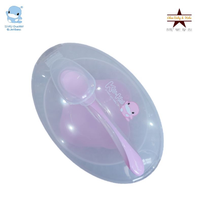 Ku.Ku Duckbill Suction Bowl With Spoon KU5395 - Peralatan Makan Bayi