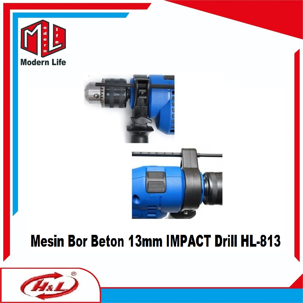 HL 813 BOR TANGAN / BOR LISTRIK / MESIN BOR IMPACT DRILL H&amp;L 813