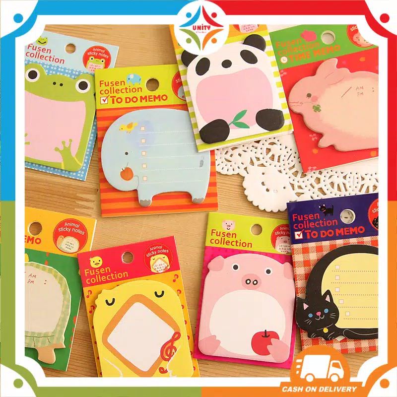 

Sticky Note Motif Binatang Import Panda Kucing Katak Gajah Kura-kura Lucu