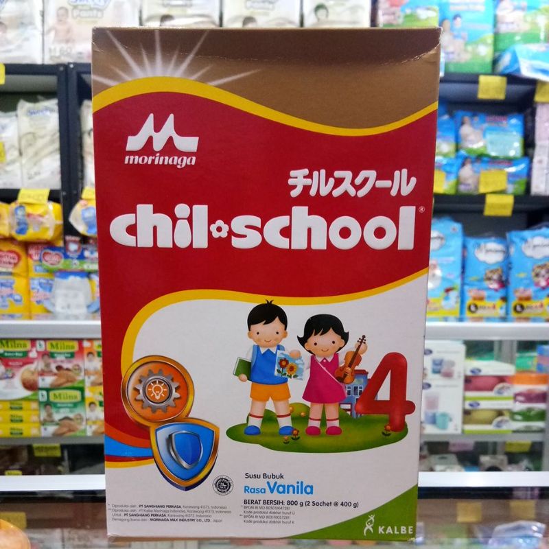 MORINAGA CHIL-SCHOOL 4 VANILA/MADU/COKLAT/STROBERI 800GR