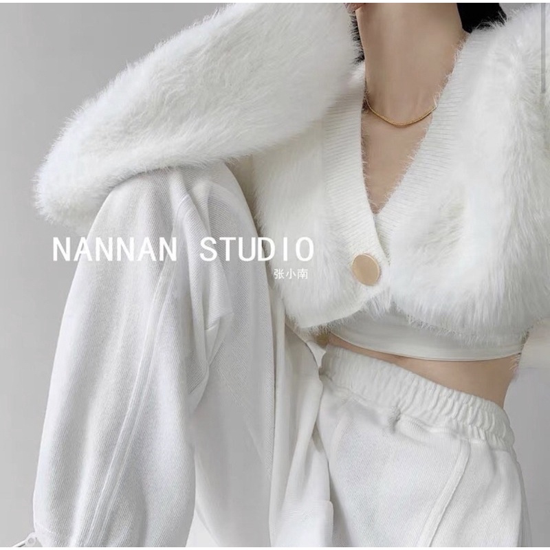 [𝗥𝗘𝗔𝗗𝗬] ETHEL COUTURE - Aflutea Fur Crop Outer /Luaran Outer Kardigan Jaket Bulu lucu tebal Wanita K