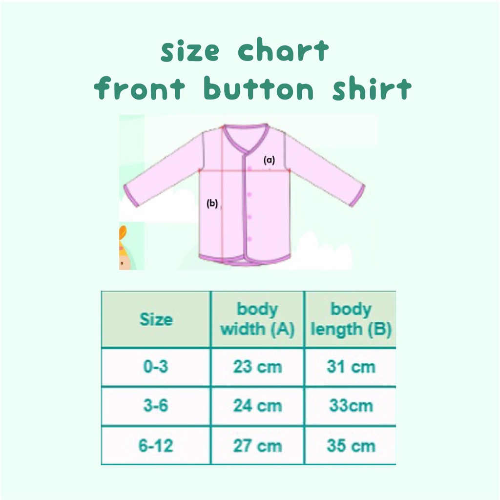 BONBINZOO - Baju Atasan Kancing Depan Anak Bayi Laki Perempuan 0 - 12 Bulan-3