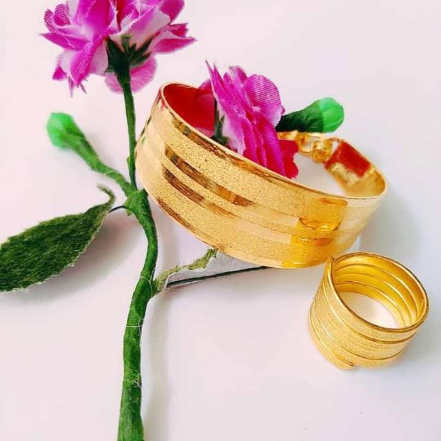 Set gelang dan cincin mas penang
