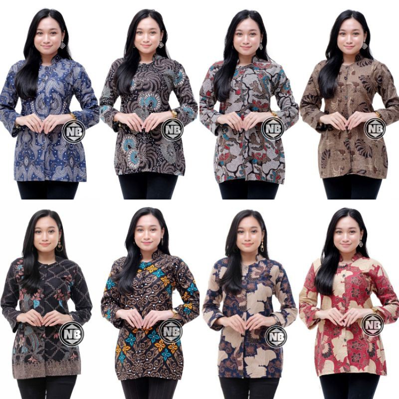 Tey-17 Batik Wanita Asj Sa Hrb026 Kenongo Kemeja Tosca Pendek