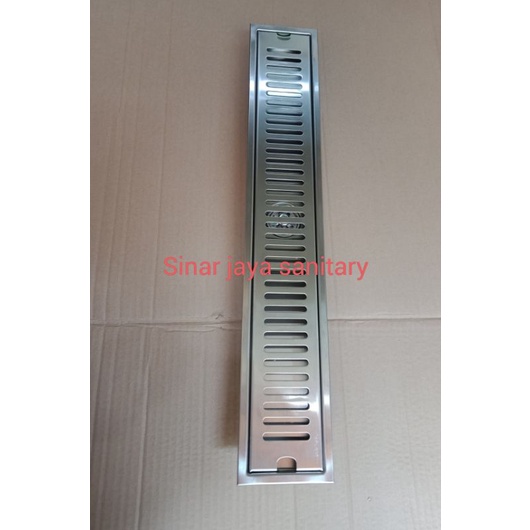 Floor drain panjang 60cm stainless sus 304 / Smart floor drain / Saringan pembuangan air stainless 304