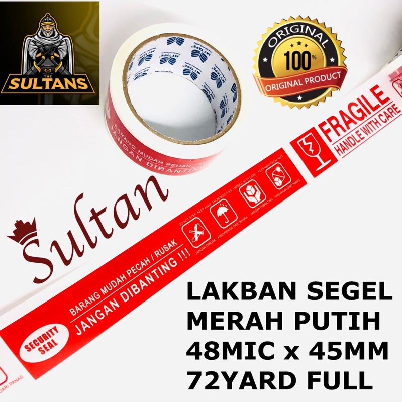 GROSIR TAPE LAKBAN MERAH PUTIH ORIGINAL UKURAN REAL ISOLASI SEGEL BRG AMAN DI EXPEDISI 100% SECURITY