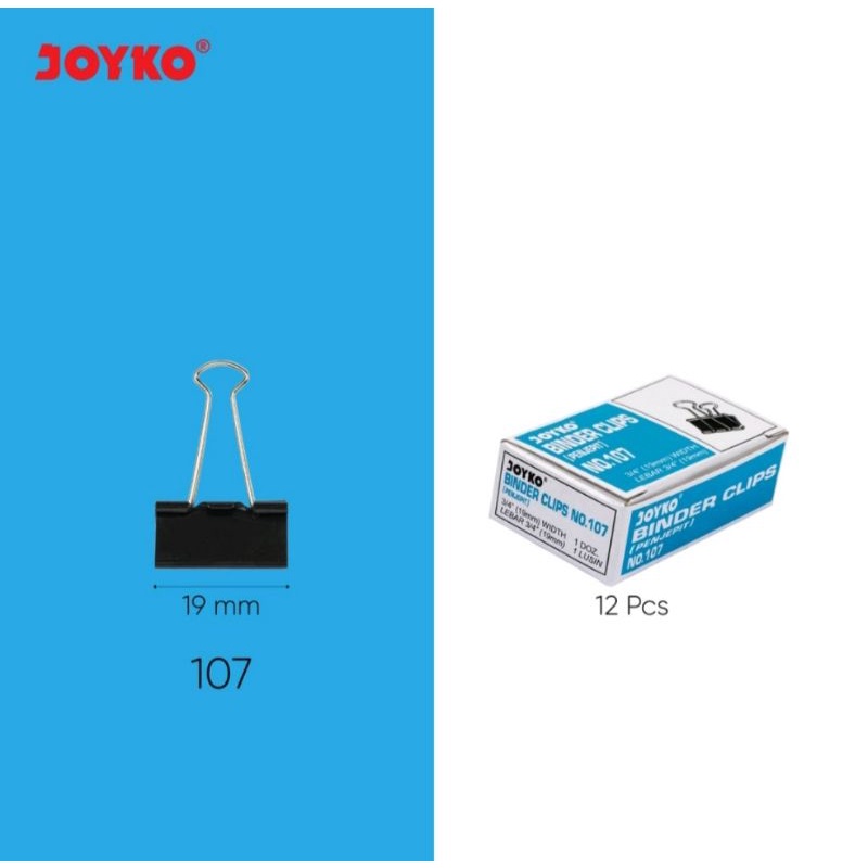 

Binder Clip Joyko 107 Penjepit Kertas Kecil 19 mm