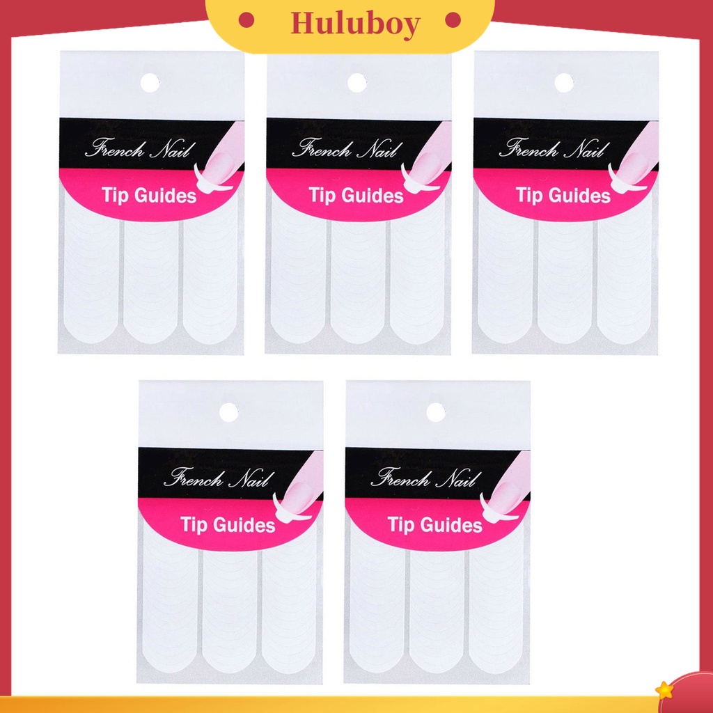 Huluboy Huluboy♡ 240pcs / Set 5 Kantong Stiker Kuku Motif Smile Line Ramah Lingkungan Untuk Wanita