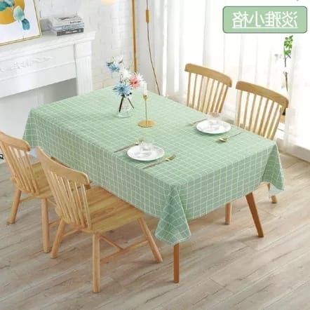 TAPLAK MEJA MAKAN ANTI AIR 4 6 KURSI WATERPROOF TAPLAK MEJA PANJANG MOTIF KOTAK TABLE CLOTH 137 X90