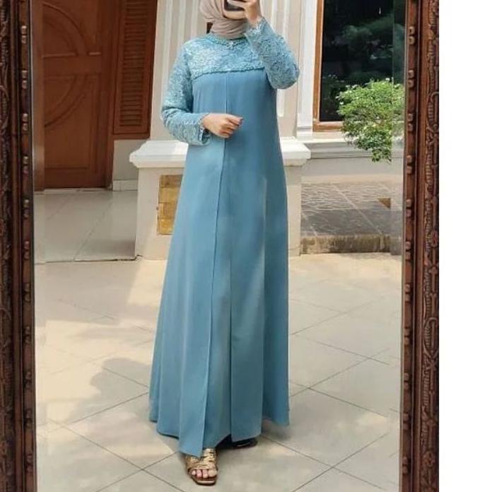 limited Edition✔️DRESS MUSLIM 2021 // TIARA MAXY GAMIS TERBARU 2021/BAHAN VELVET MIX BRUKAT/AKSEN MU