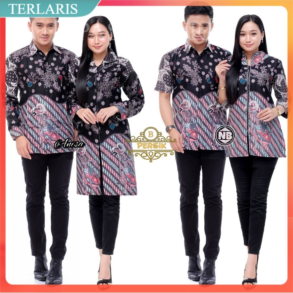 [ANS BATIK] Maura Couple - Sania Ruffle Batik Couple Ori Ndoro Jowi Garansi Termurah Shopee