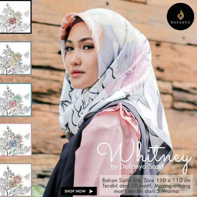 Hijab scarf Segi Empat whitney by Dafanya..Untuk grosir seri/random..untuk eceran tandai