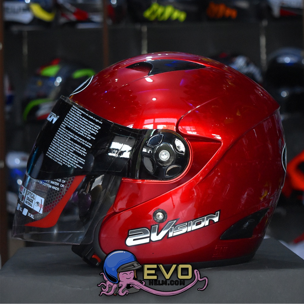 HELM KYT 2 VISION SOLID - RED MAROON