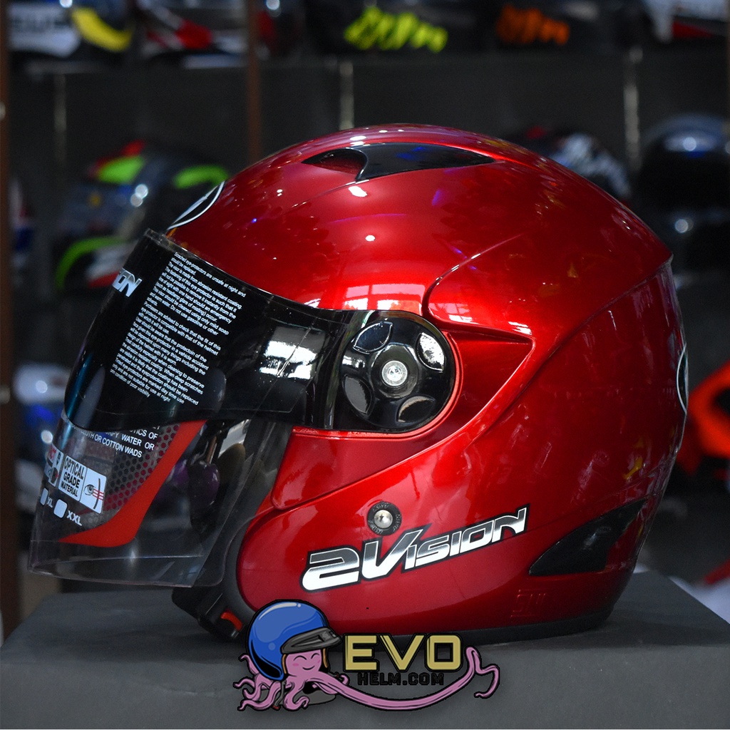 HELM KYT 2 VISION SOLID - RED MAROON