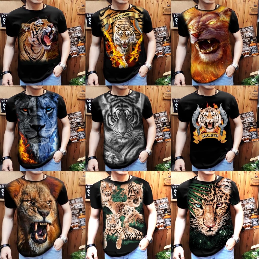 Kaos distro Pria gambar Macan Full printing