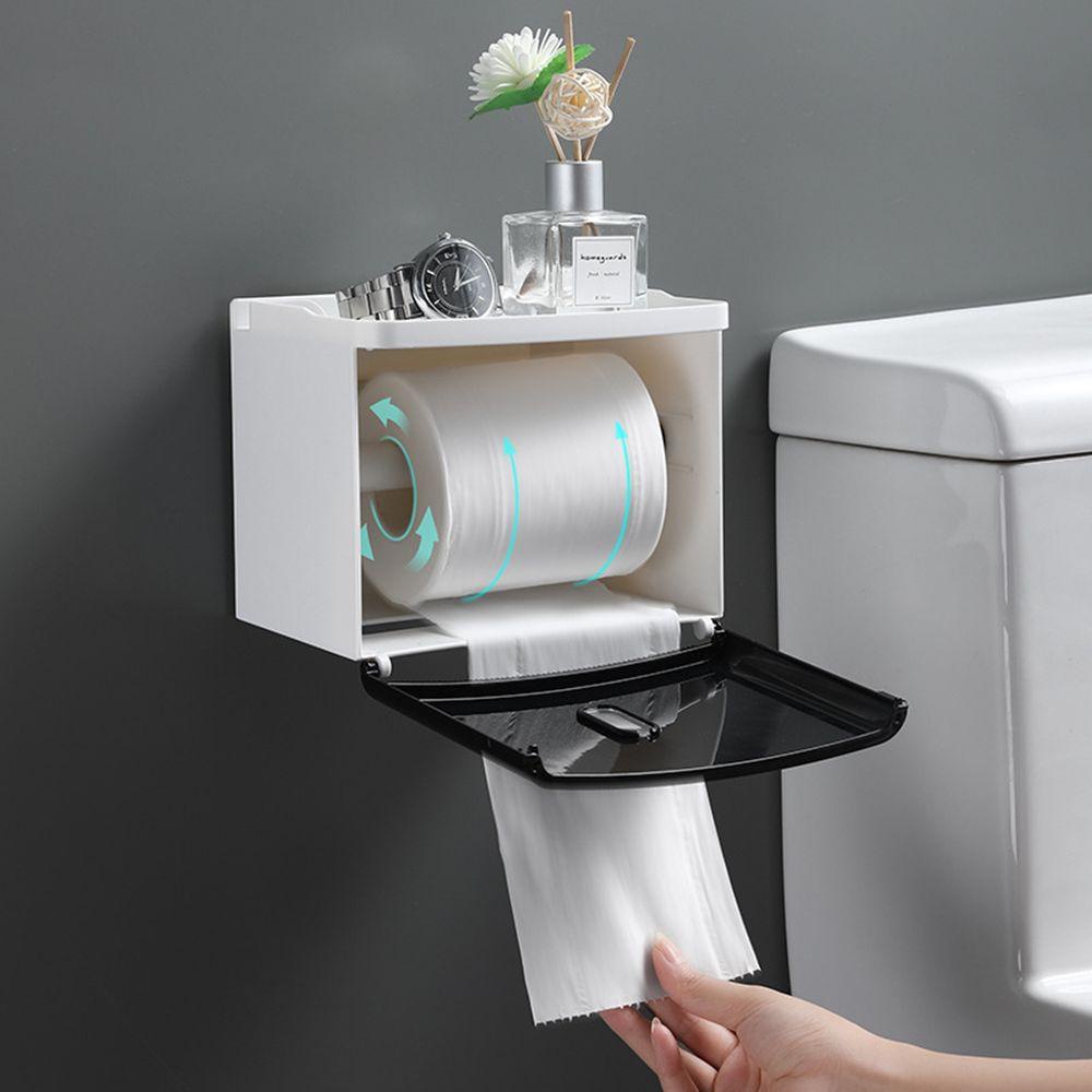 Solighter Toilet Paper Holder New Wall Mounted No Punching Kitchen Kertas Penyimpanan Roll/Dispenser Kertas Serut