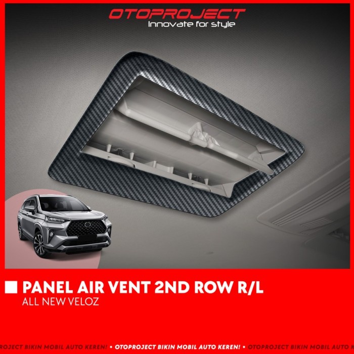 Panel Cover Air Vent 2 Row Mobil All New Avanza Xenia Veloz 2021 Carbon Wooden Black Piano