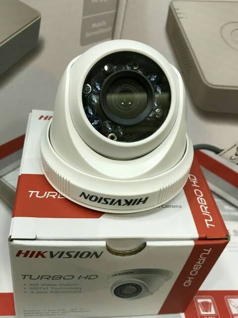 Paket cctv 4 chanel full set hikvision 2mp komplit tinggal pasang + hdd 1 tb