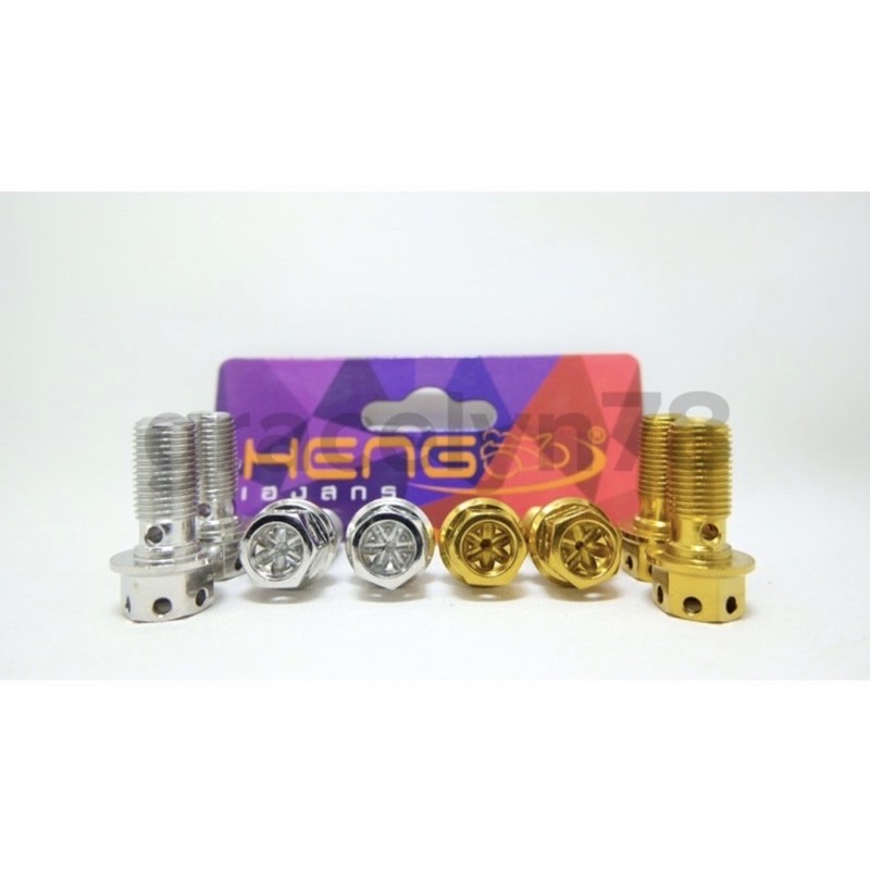 GARANSI ORIGINAL 100% baut probolt HENG gold flower nepel selang rem ke kaliper master rem drat kasar 1.25 drat kasar dan 1.10 drat halus thailand ORIGNL