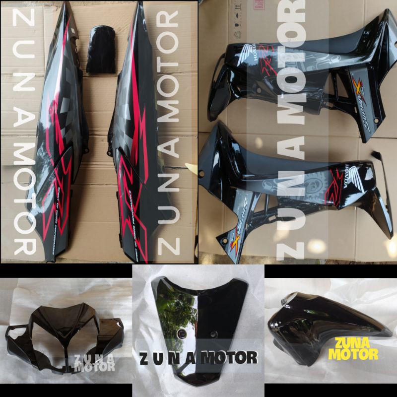 Cover bodi halus Supra X 125 R New betmen 2008 2009 Hitam