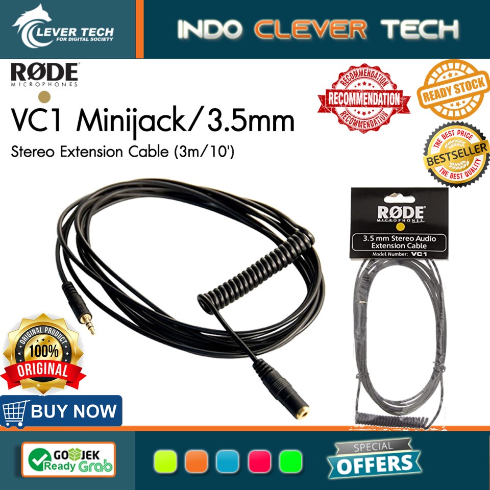 Rode VC1 Minijack 3.5mm Stereo Extension Cable