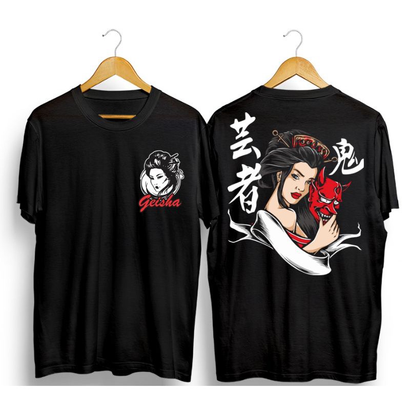 T-shirt Baju Kaos Distro Oblong Kaos Geisha Topeng