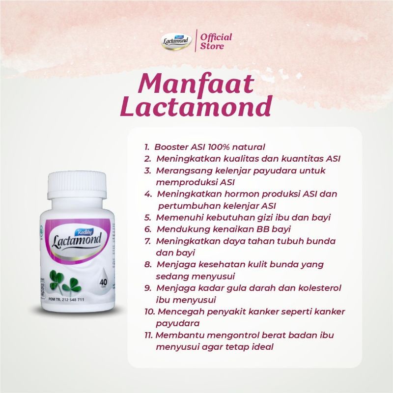 KEDLEY LACTAMOND  Kaplet Booster ASI | Herbal alami | 40 Kaplet