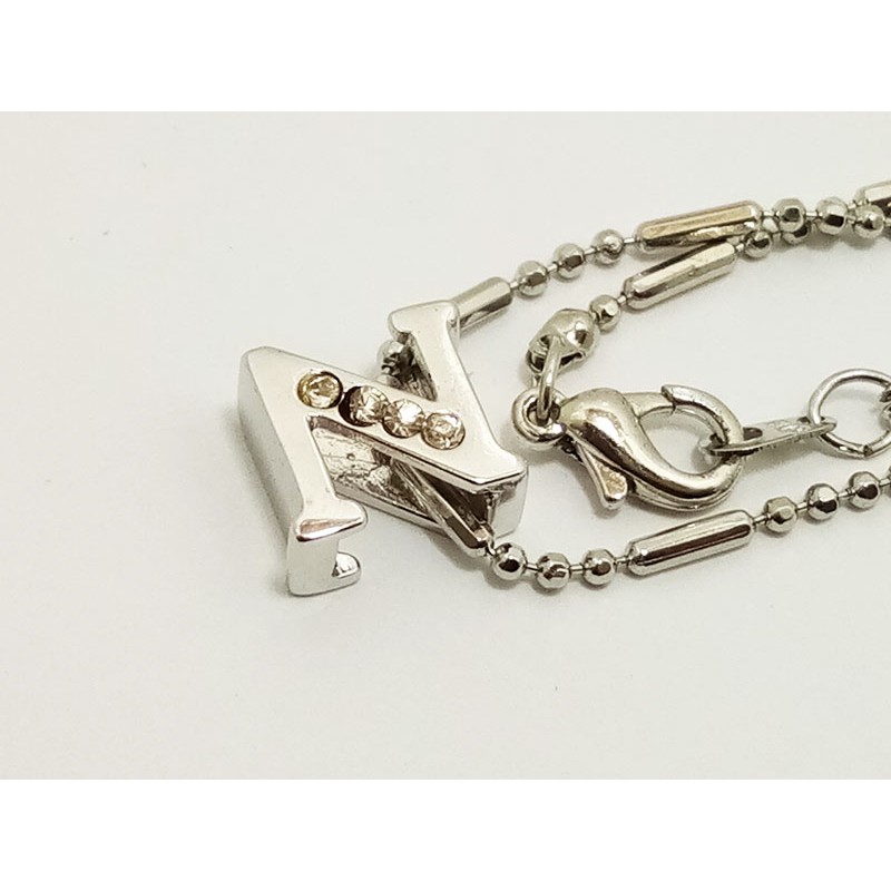 VeE Kalung Liontin Huruf Abjad N - Z Kristal Swarovski