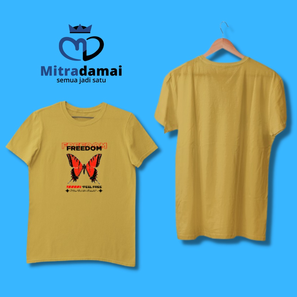 BAJU KAOS DISTRO LAKI-LAKI KEKINIAN PREMIUM TEMA FREEDOM - MITRADAMAI