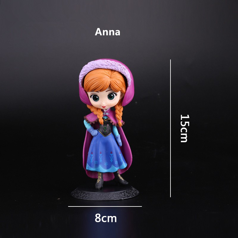 Boneka Action Figure Disney Anna Elsa Frozen Bahan PVC Ukuran 15cm Untuk Dekorasi Kue