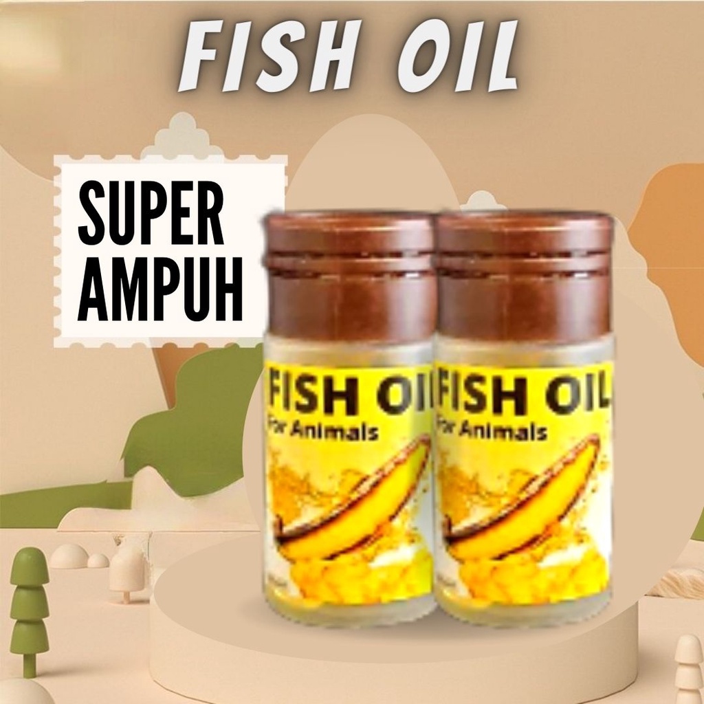 Natural Fish Oil Minyak Ikan Tung Hai Nutrisi &amp; Vitamin Omega Bulu Kucing Perawatan Hewan Sugar Glider Kucing Hamster FEZONE