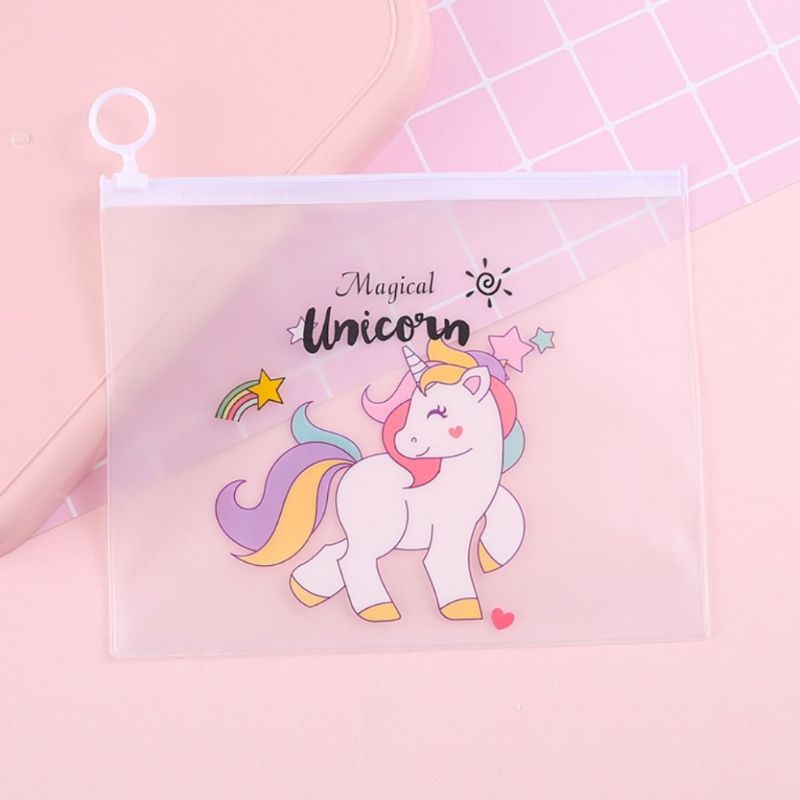 Pouch Zipper Bag/Tempat pensil anak motif unicorn