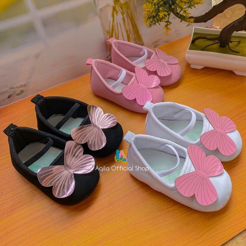 Sepatu Bayi Prewalker Perempuan 0 - 12 Bulan  Murah / Sepatu Baby  Cewek Prewalker Shoes KUPU KUPU Terbaru