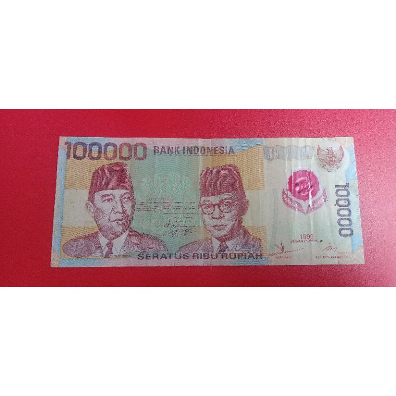 uang polymer Soekarno 100rb rupiah 1999