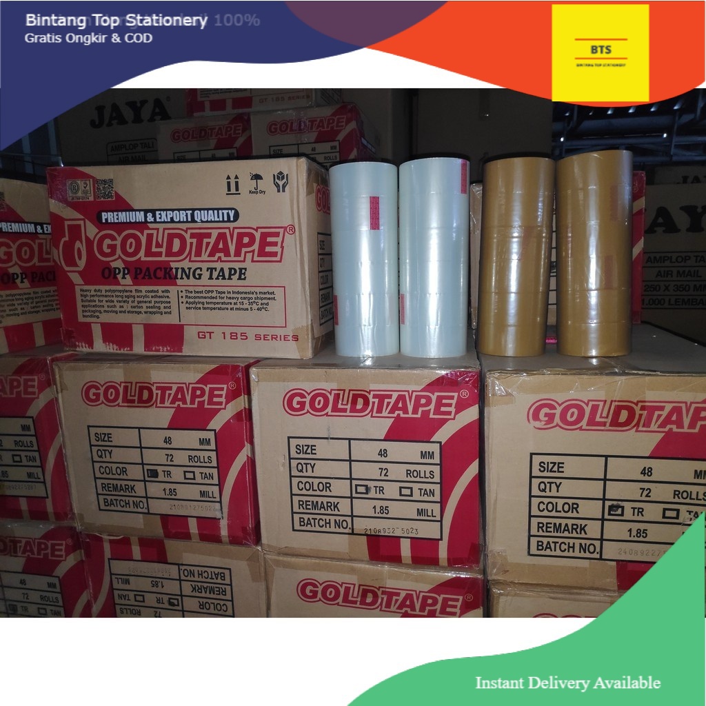 

[BTS] (Khusus GOJEK & GRAB) Lakban Goldtape Core Merah 100 yard 48mm / 2inch (DUS)